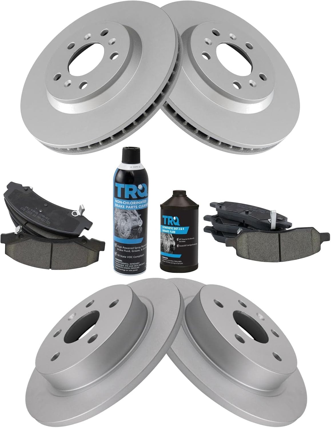 TRQ Front and Rear Brake Pad & Rotor Kit for Buick Lucerne