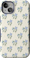 Casely iPhone 14 Case Vintage Garden Blue Hydrangea - Bold Protection