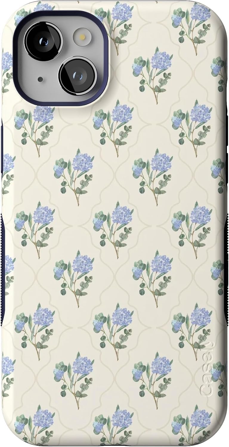 Casely iPhone 14 Case - Vintage Garden Blue Hydrangea Design