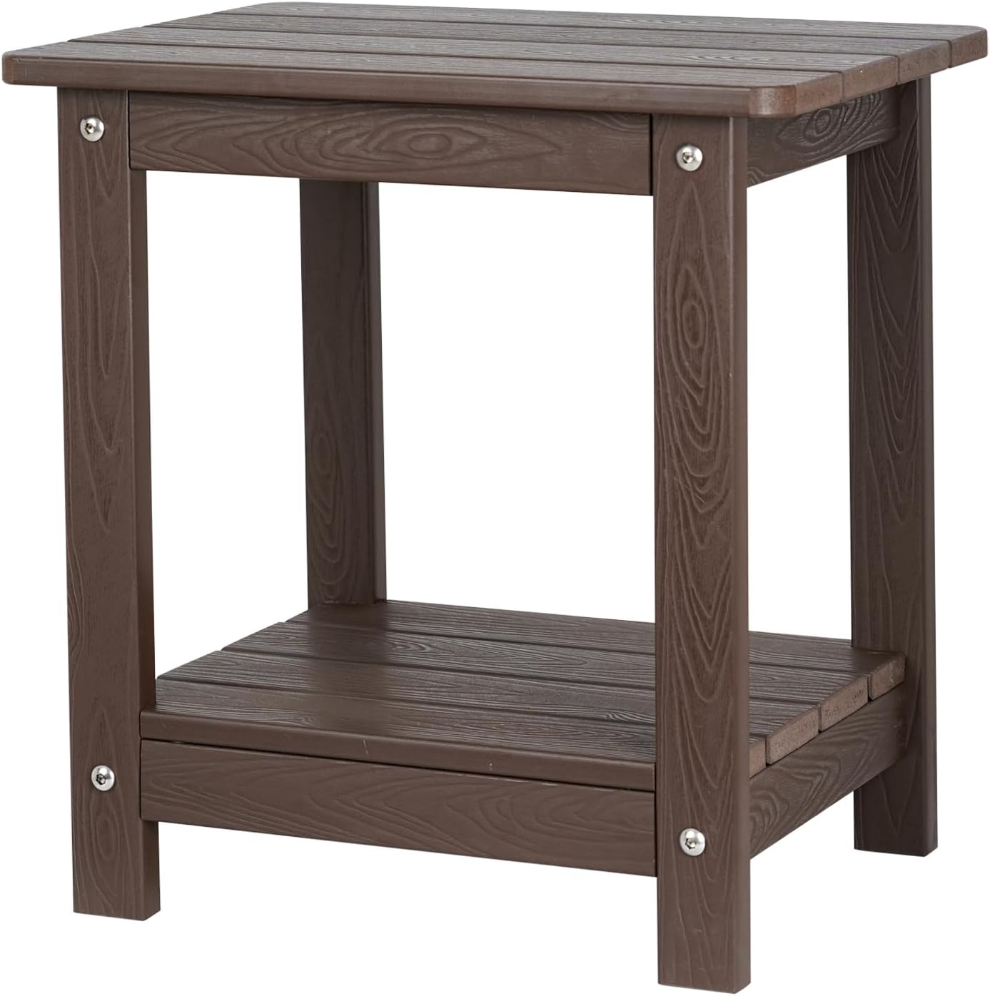 Adirondack Outdoor Side Table with Storage for Patio and Garden