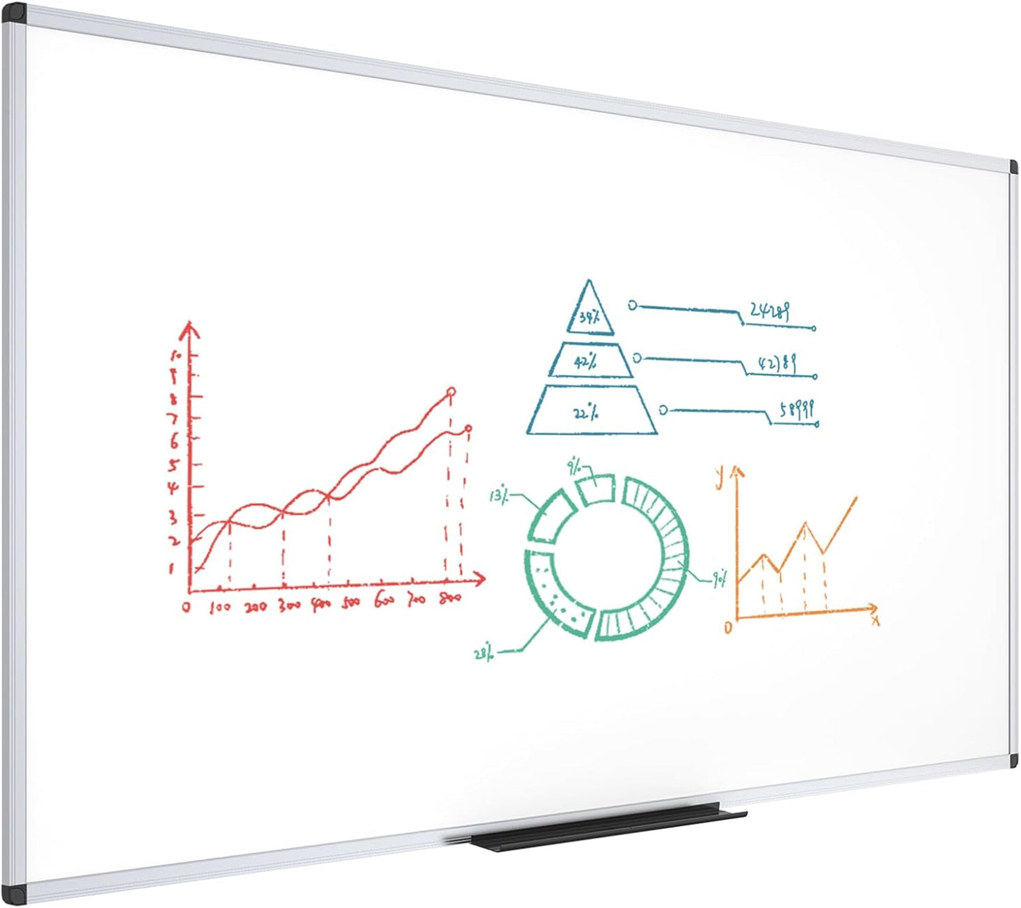 VIZ-PRO Dry Erase Board 96 x 48 Inches for Home and Office
