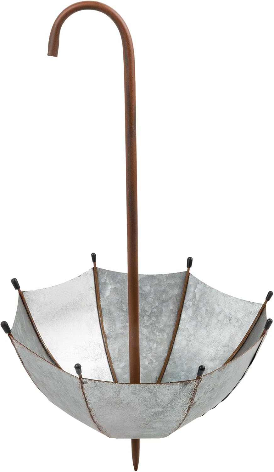 19in Tall Outdoor Rustic Upside Down Umbrella Garden Stake Planter