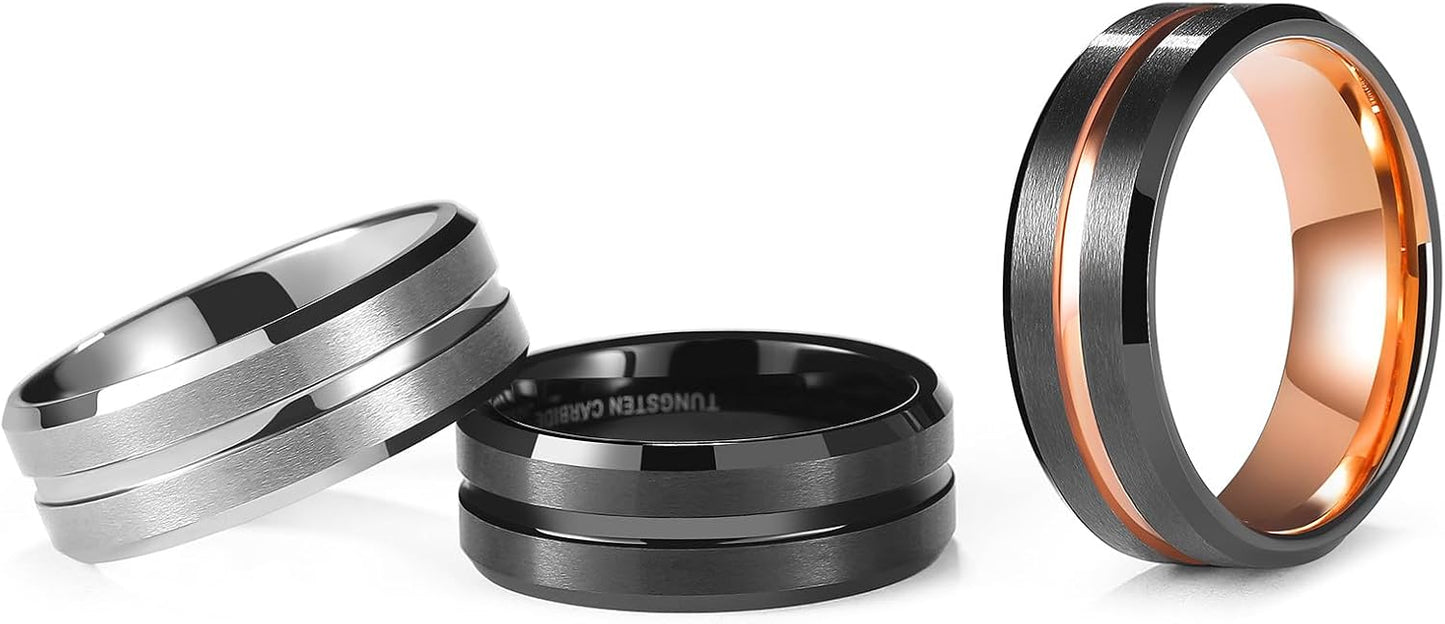 King Will Tungsten Ring Wedding Band with Comfort Fit Design