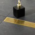 Neodrain 24-In Linear Brushed Brass Shower Drain - Sleek Drain
