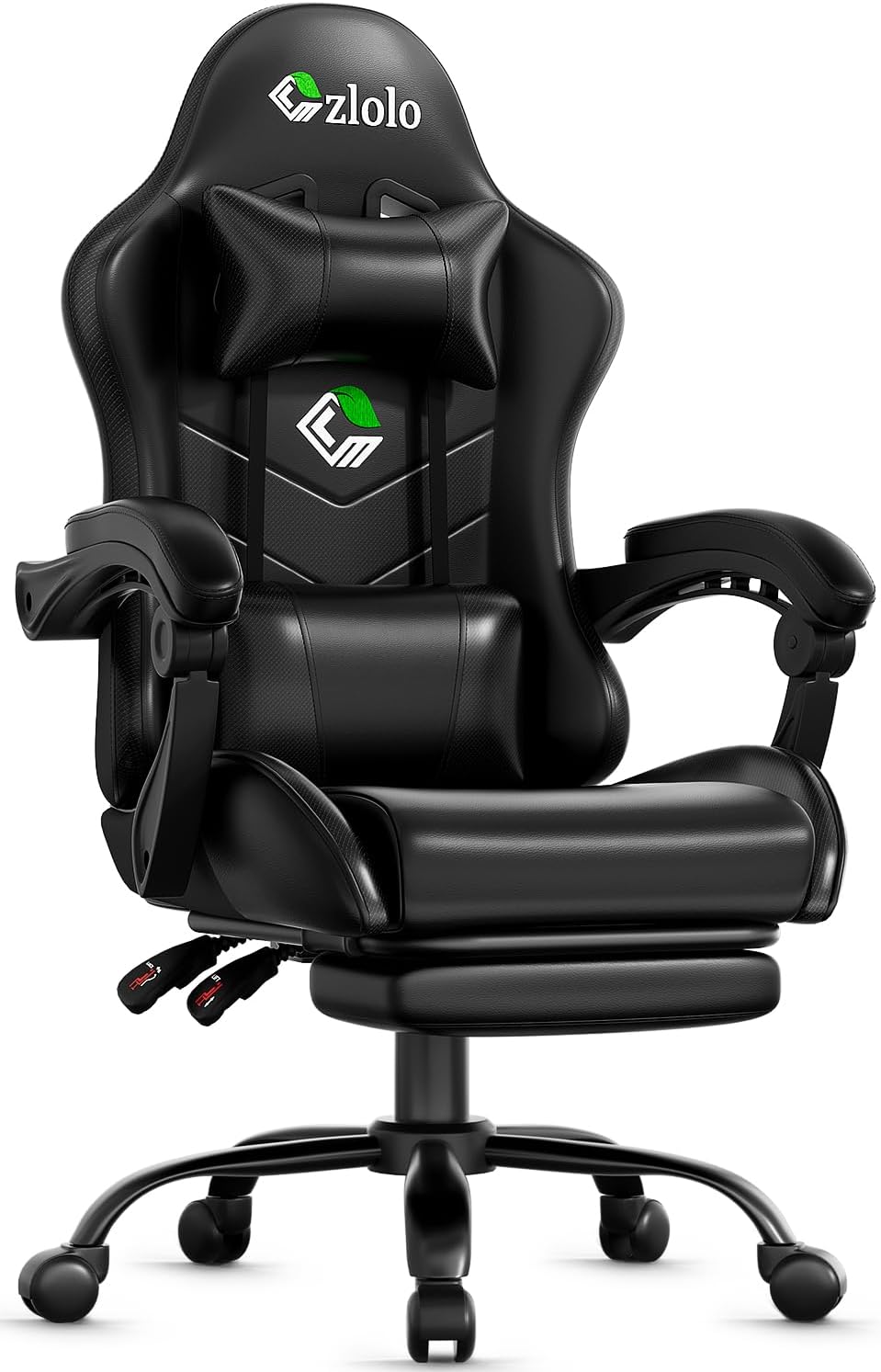 Gaming Chair with Footrest and Lumbar Support for Comfort