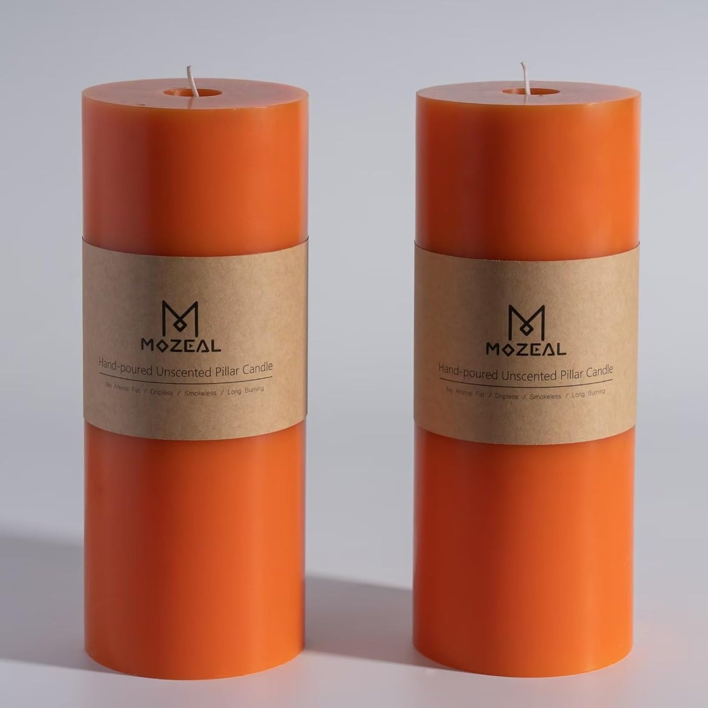 Extra-Large Orange Pillar Candles for Halloween and Fall Decor