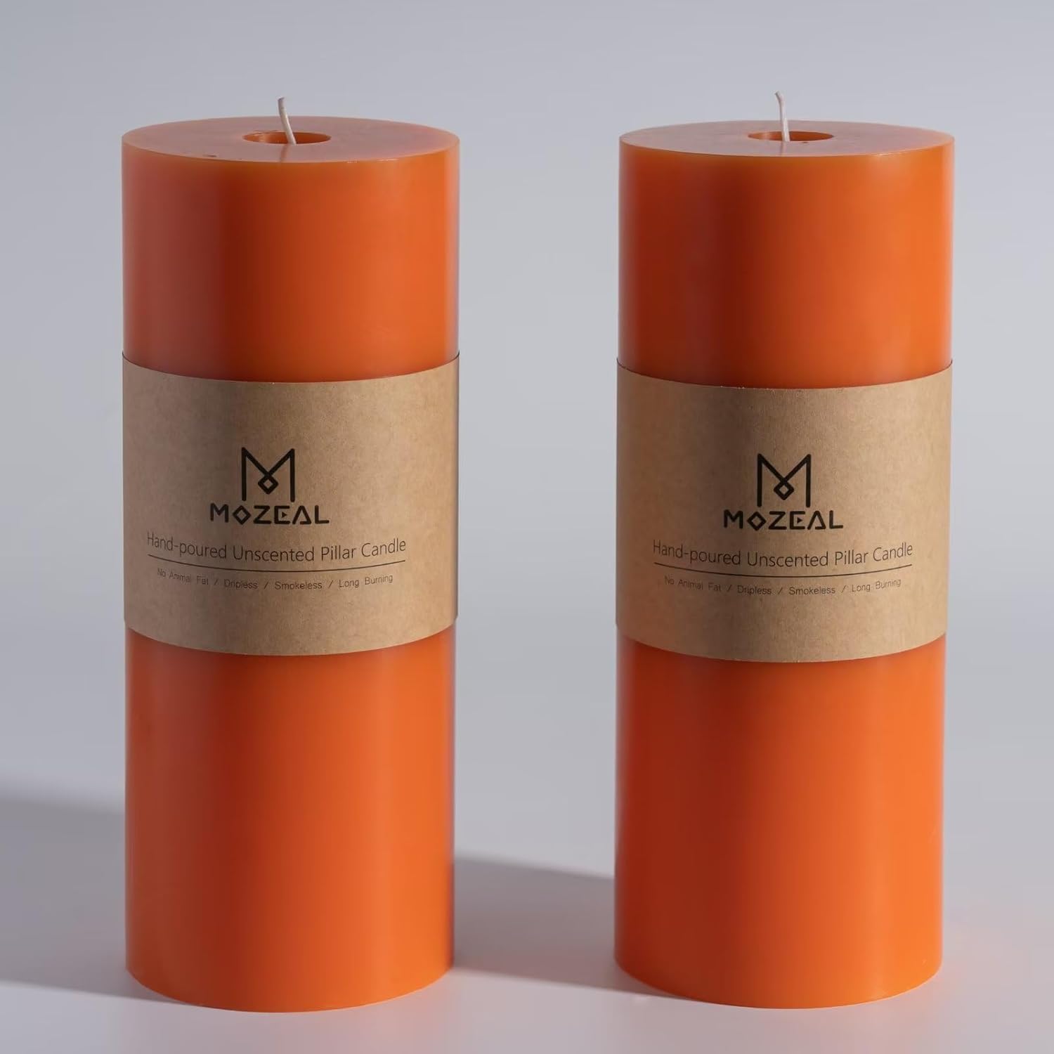 Extra-Large Orange Pillar Candles for Halloween and Fall Decor