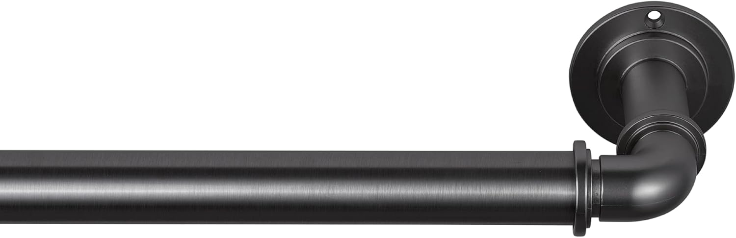 Industrial Curtain Rod Set for Room Darkening with Steel Brackets