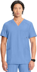 Cherokee Infinity V- Neck Scrub Top for Men - Stretch Rib Back