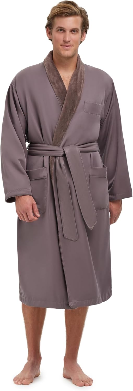 Plush Lined Microfiber Bath Robe for Ultimate Comfort and Style