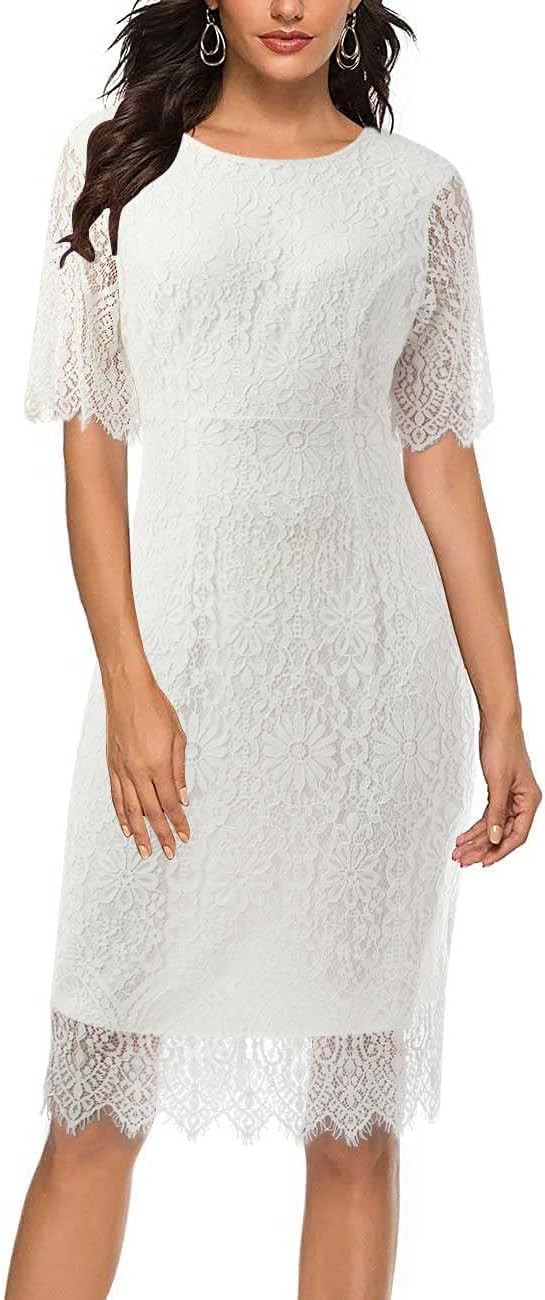 MEROKEETY Women's Lace Floral Cocktail Dress for Parties