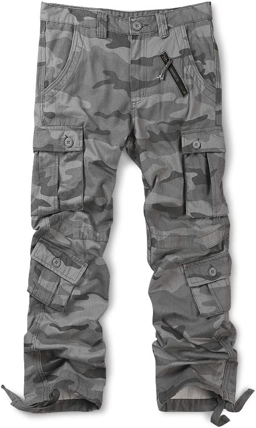 OCHENTA Men's Cotton Casual Cargo Pants for Tactical Comfort