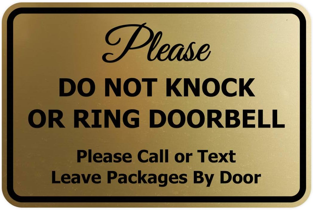 Classic Framed Please Do Not Knock Door Sign - 5 Pack