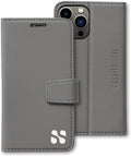 SafeSleeve iPhone 16 Pro Vegan Leather Wallet Case Gray - EMF Shield