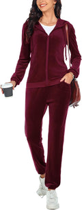 Totatuit Womens 2 Piece Velvet Sweatsuits Set for Comfort