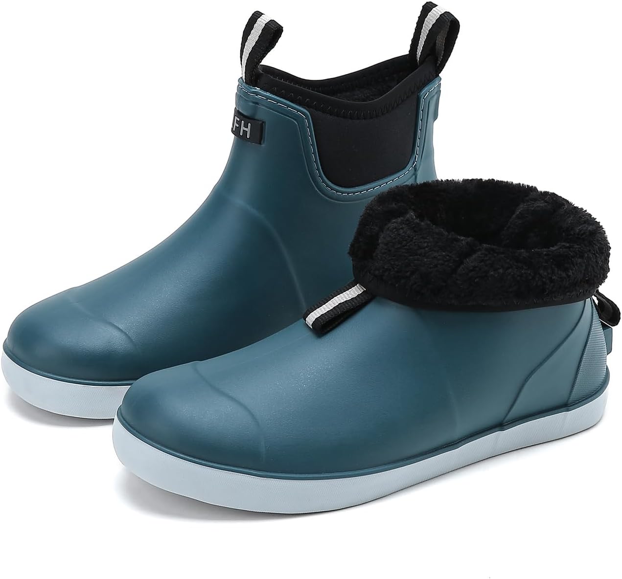 Men's Waterproof Ankle Rain Boots with Anti-Slip Traction