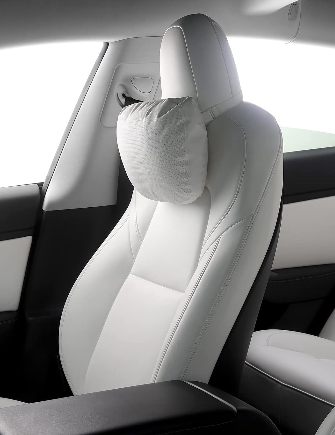 TPARTS Leather Headrest Neck Pillow for Tesla Model Y/X/3/S