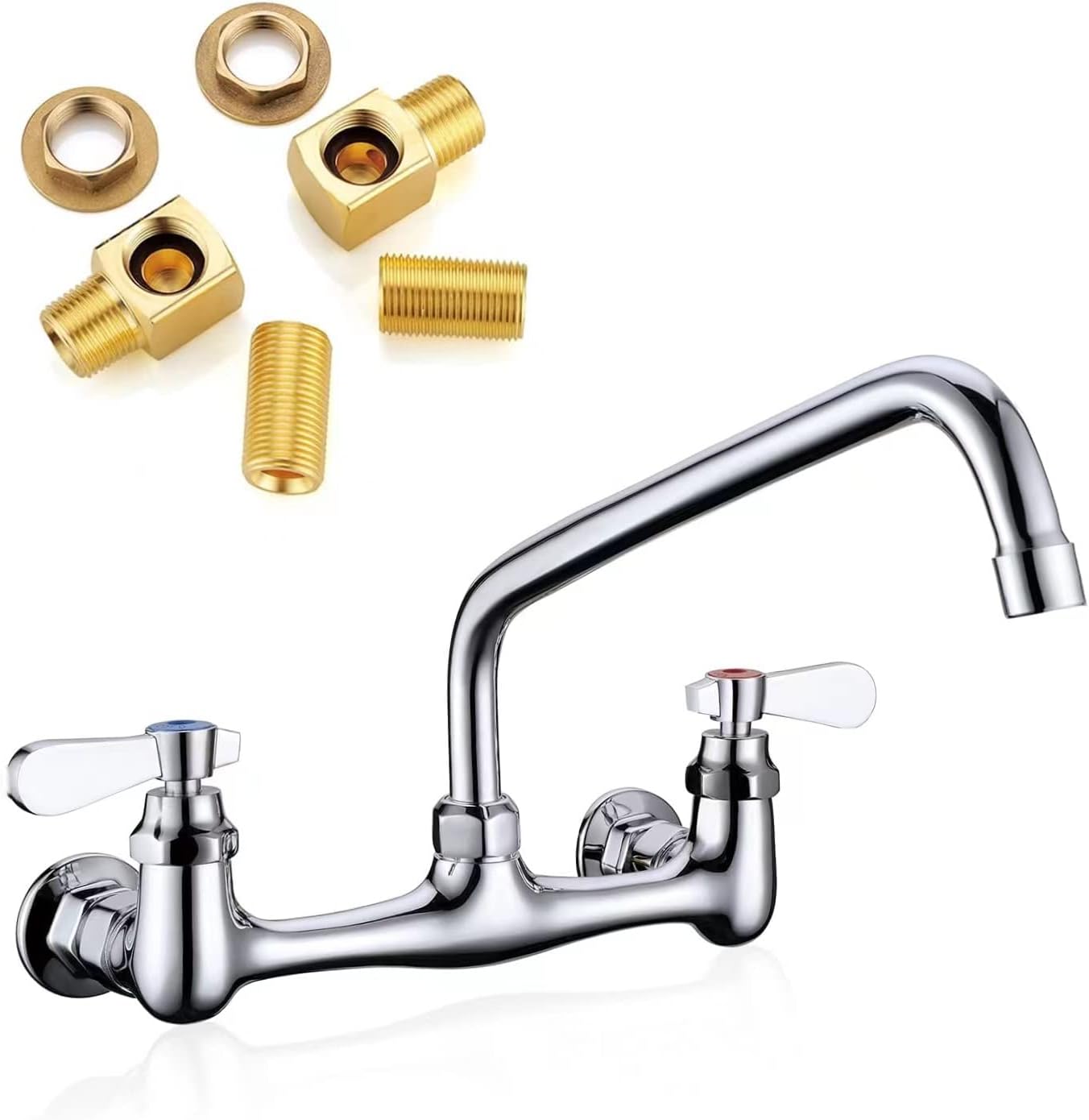 8 Inch Commercial Kitchen Wall Mount Faucet for Utility Sinks