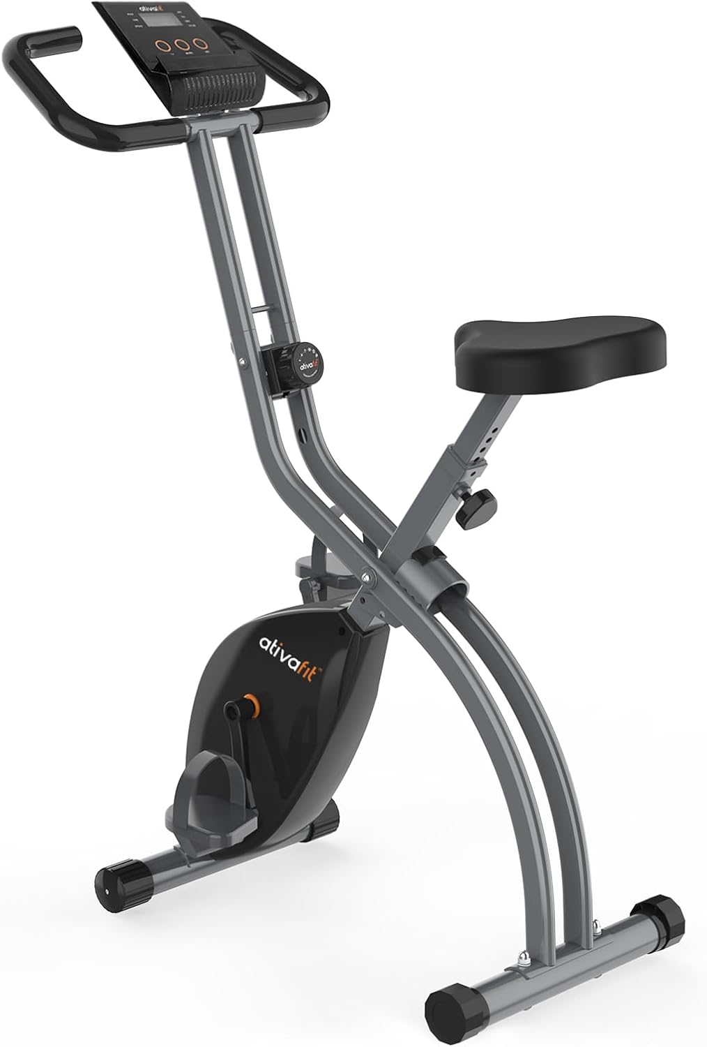 ATIVAFIT Foldable Exercise Bike for Home Workout with Resistance Bands