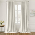 MIULEE Ivory White Velvet Curtains - Luxury Room Darkening Drapes