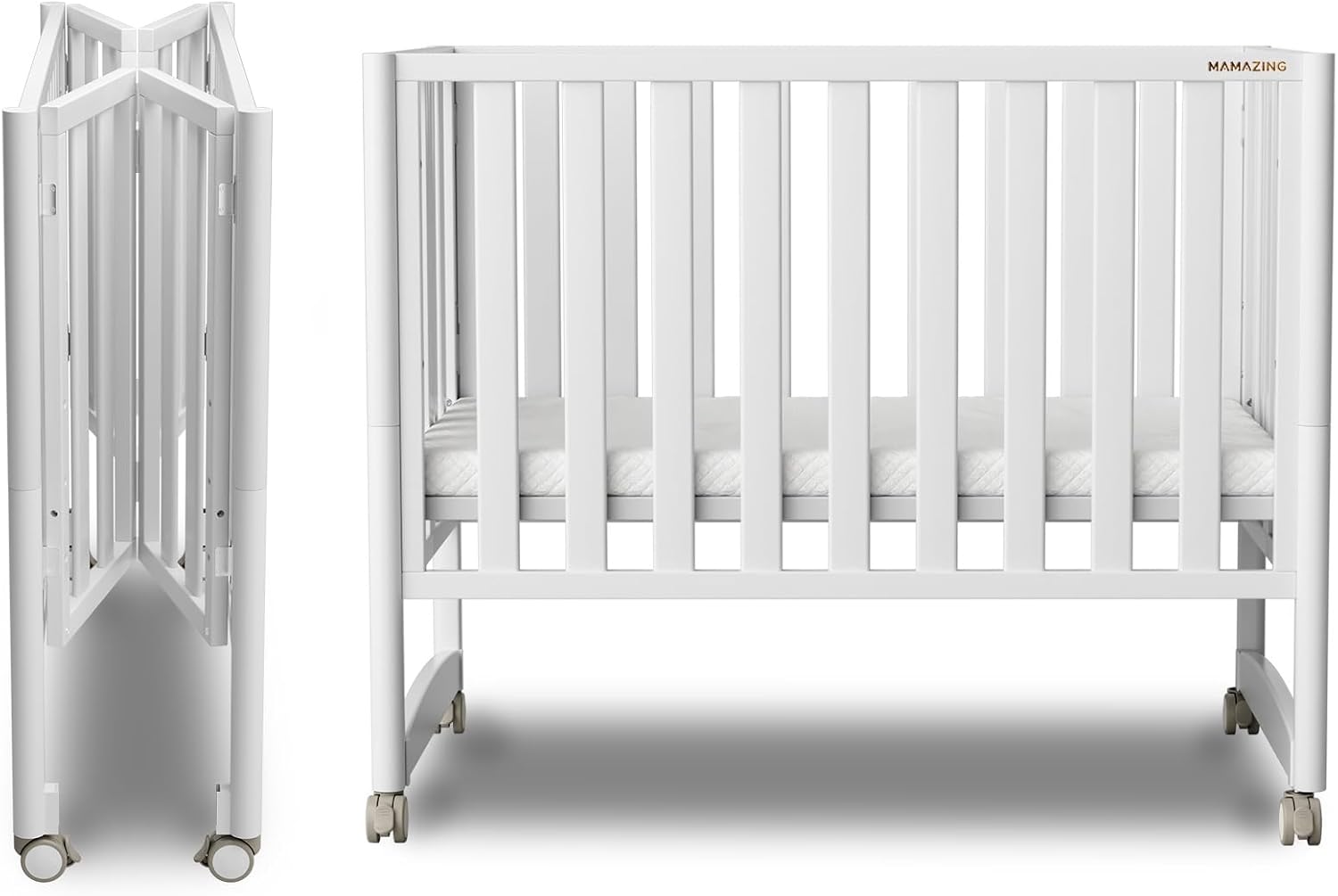 EvoNook 6-in-1 Convertible Mini Crib for Growing Babies