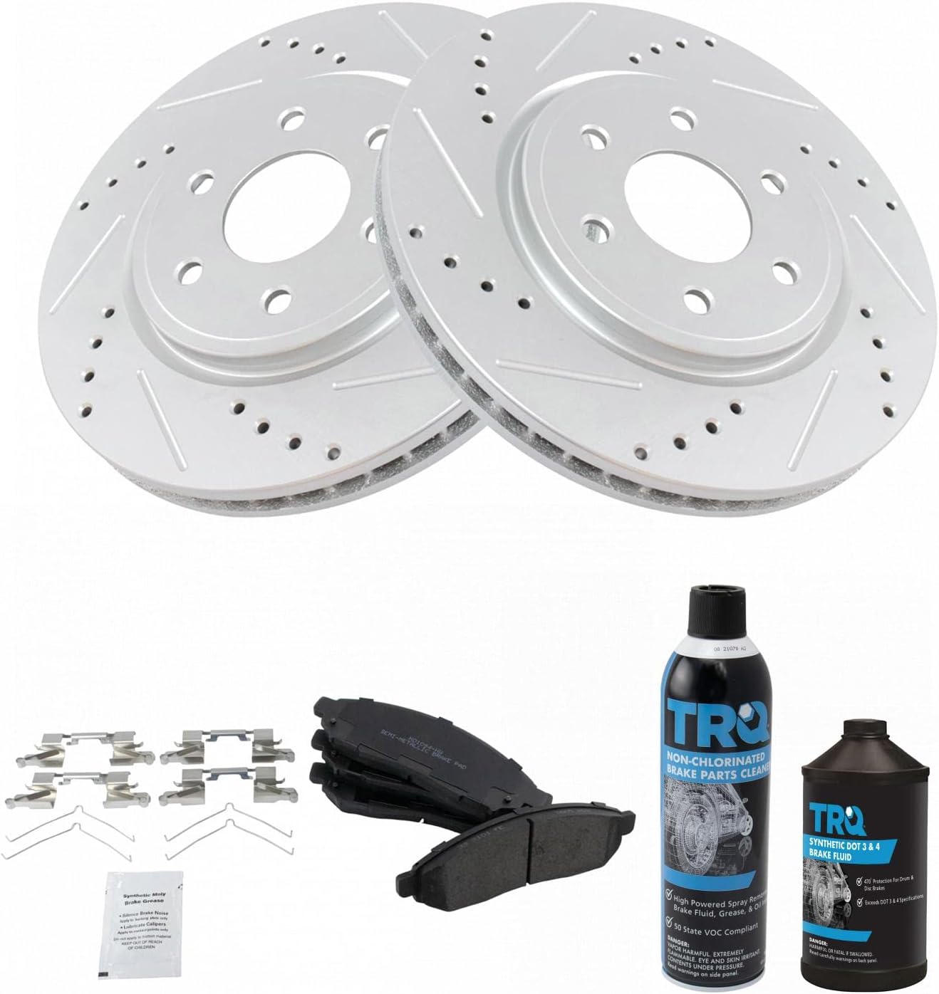 TRQ Front Metallic Brake Pad & Performance Rotor Kit for Nissan