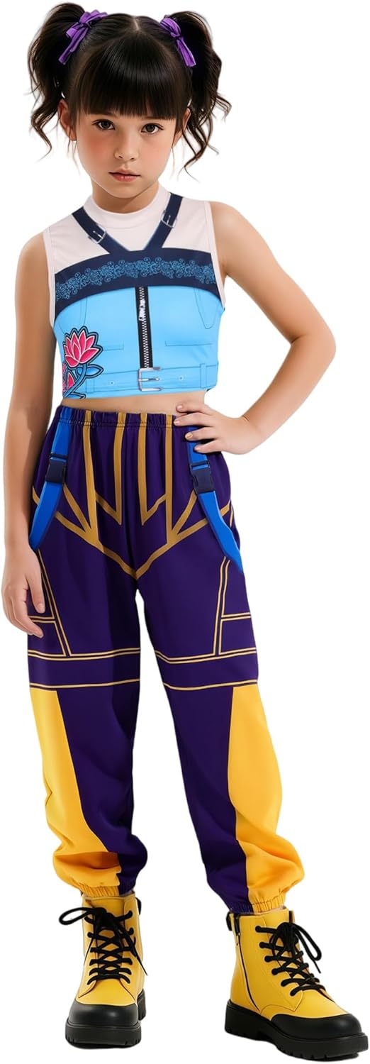 Girls Demon Singer Costume for Kids 3-14Y Perfect for Halloween