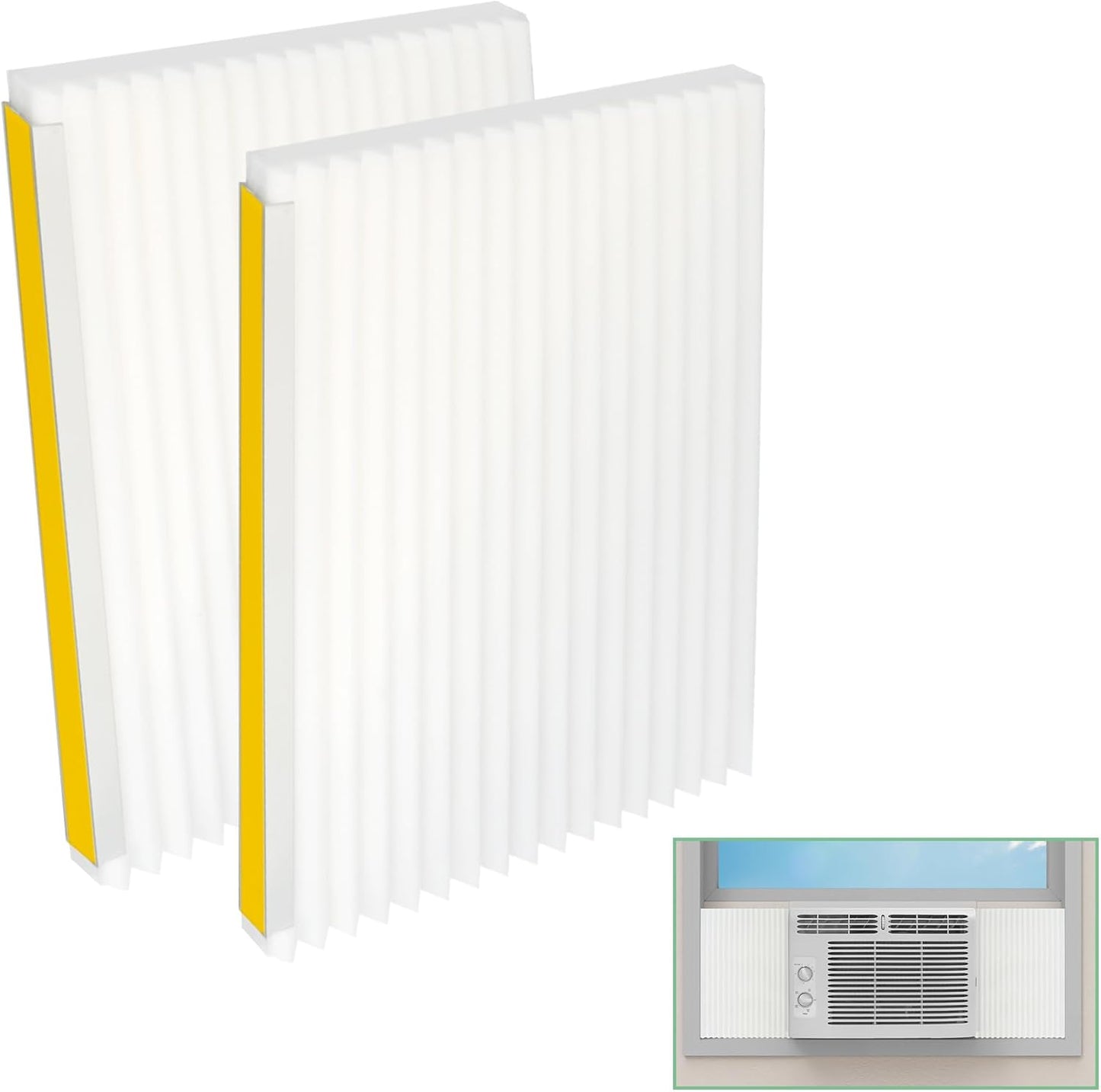 Draft-Blocking Window AC Panels, Extra Wide Coverage, 2 Pack