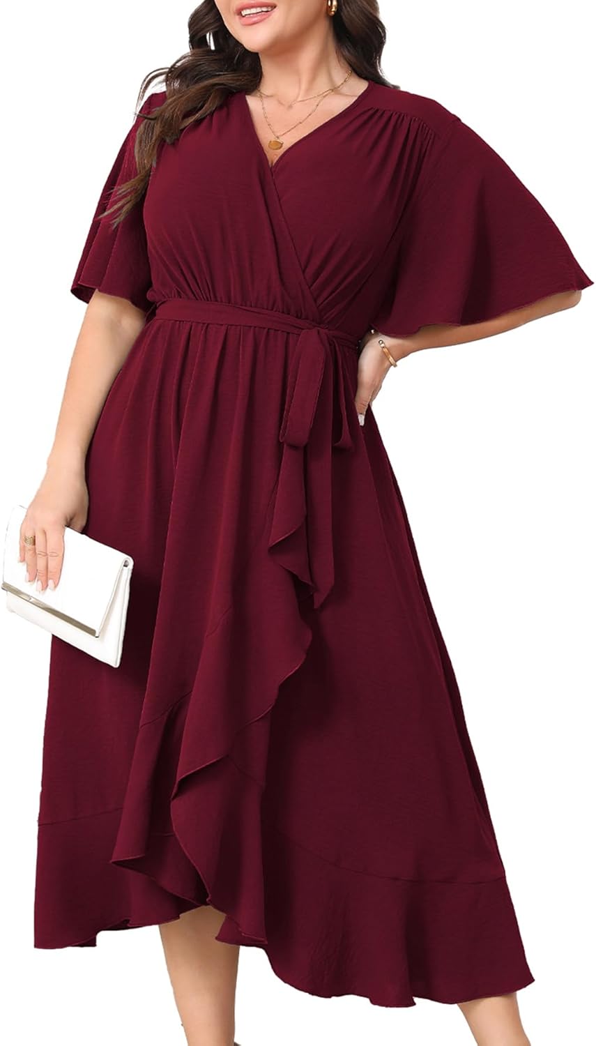 Plus Size Formal Wedding Guest Cocktail Dresses for Curvy Women