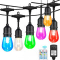 Auroraworld 24FT RGB Outdoor String Lights - Dimmable Color Changing