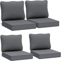 Outdoor Deep Seat Cushions 24 x 24 x 5 in - Waterproof Dark Gray