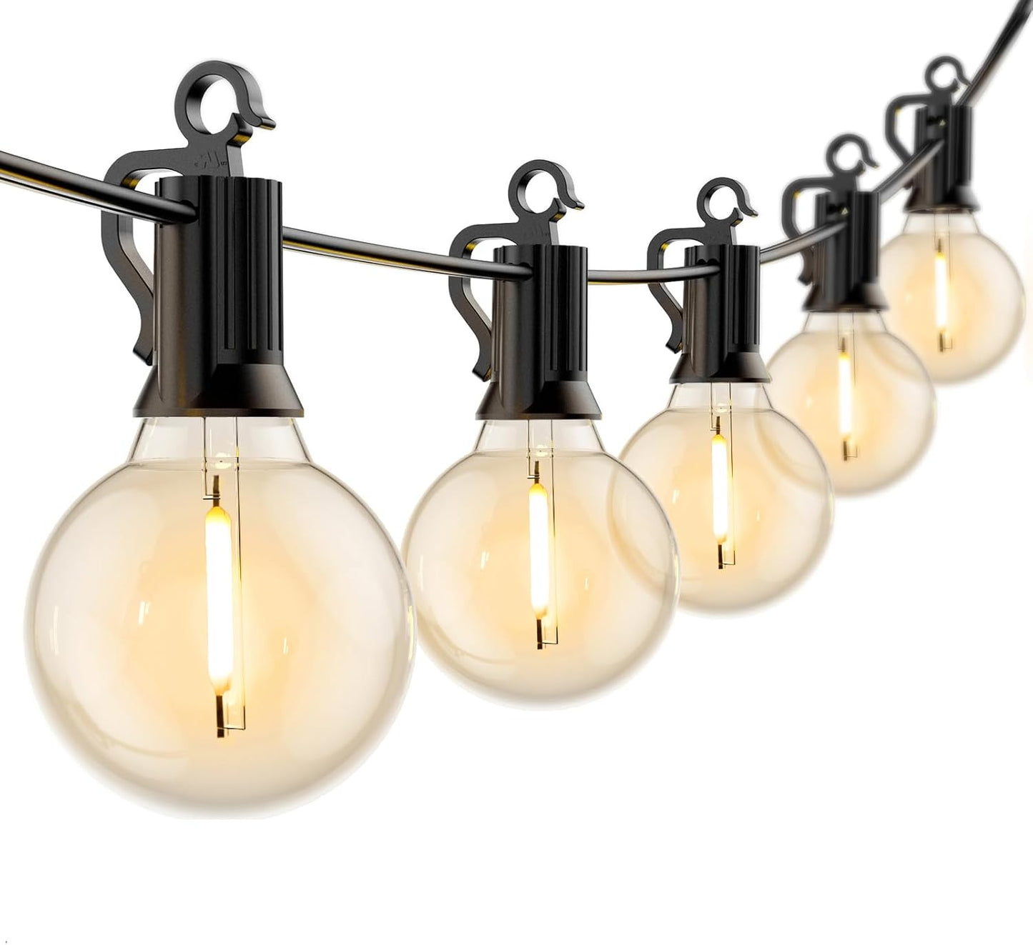 Outdoor String Lights with 50 G40 Shatterproof Bulbs for Decor