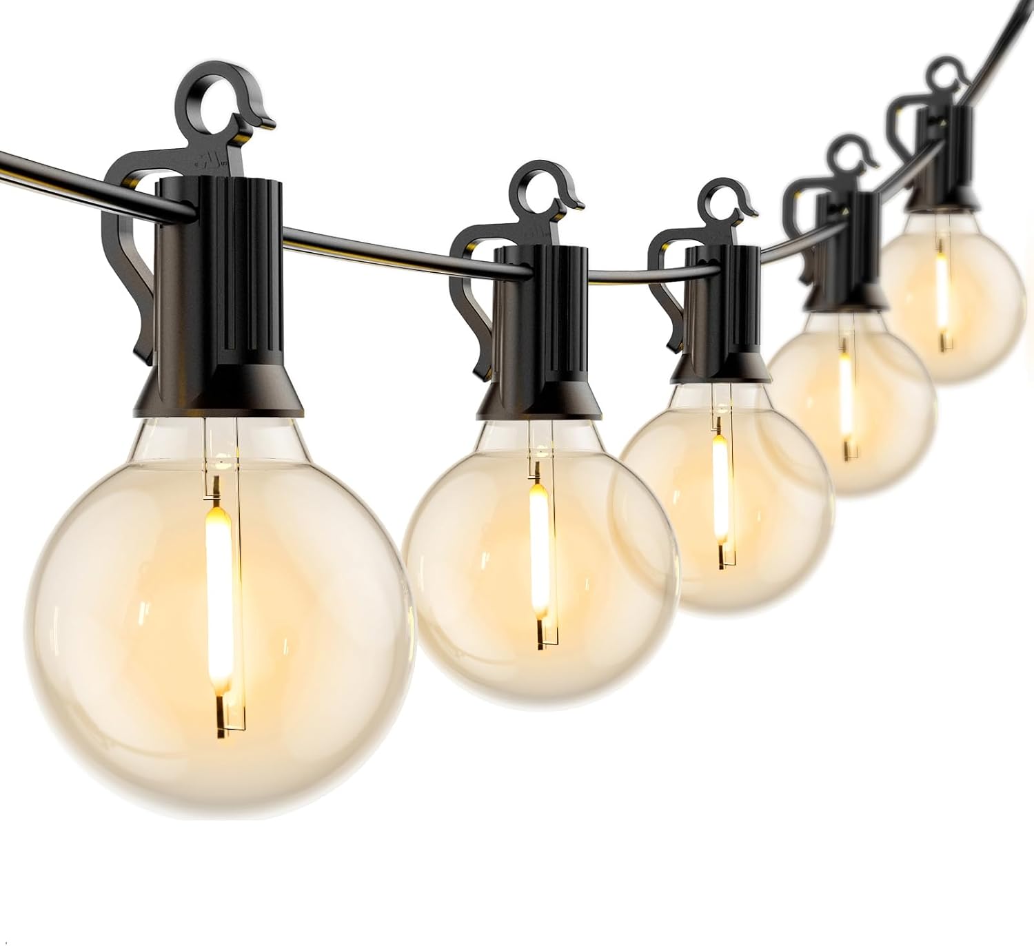 Outdoor String Lights with 50 G40 Shatterproof Bulbs for Decor