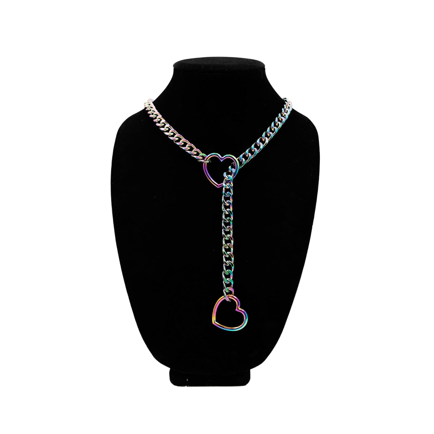 Custom Double Heart O-ring Slip Chain Necklace for Women and Men