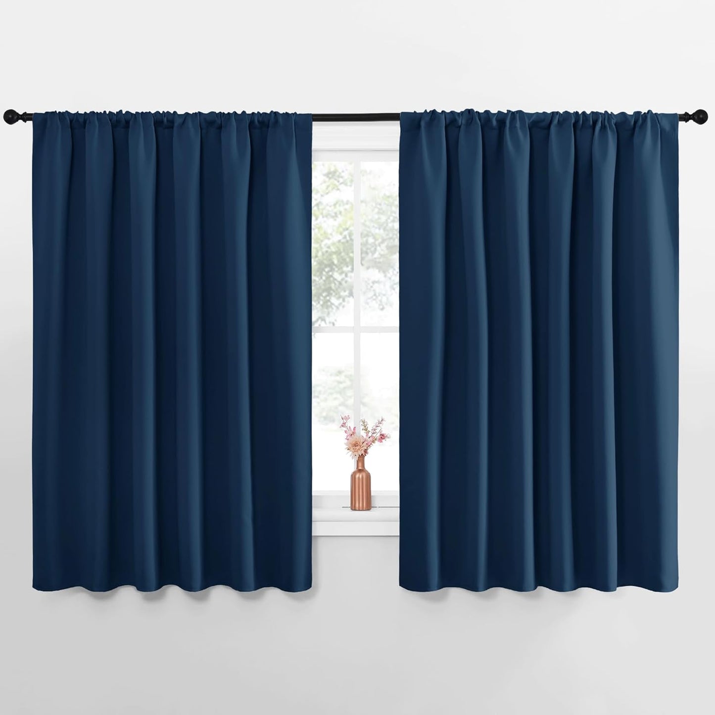 NICETOWN Blackout Curtains for Bedroom - Moroccan Blue Panels