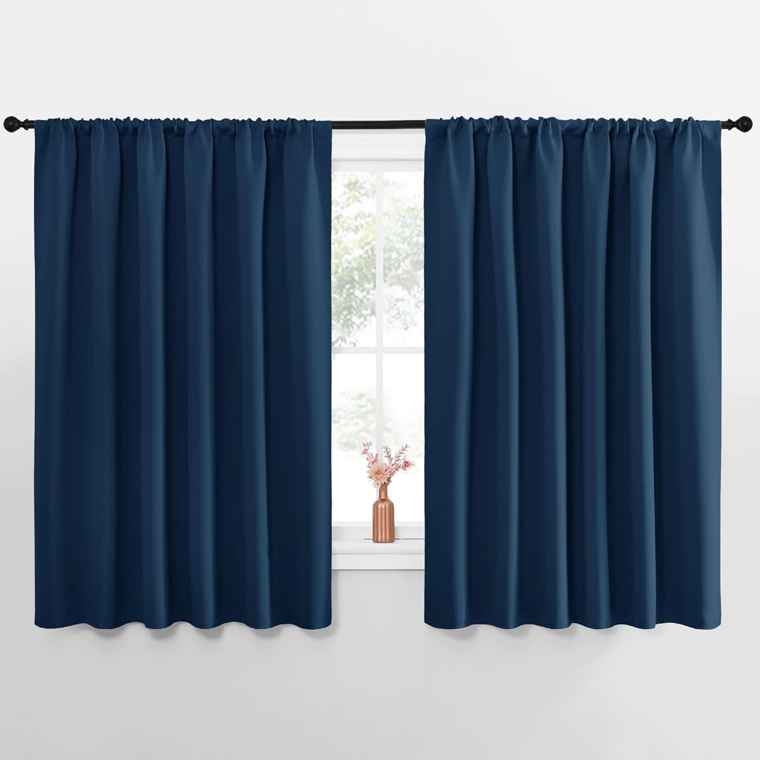 NICETOWN Blackout Curtains for Bedroom - Moroccan Blue Panels