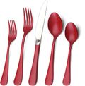Red Silverware Set Bysta 20-Piece Stainless Flatware Set - Service