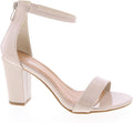 TOP MODA Hannah-1 Ankle Strap Block Heel Sandal - Dressy Comfort