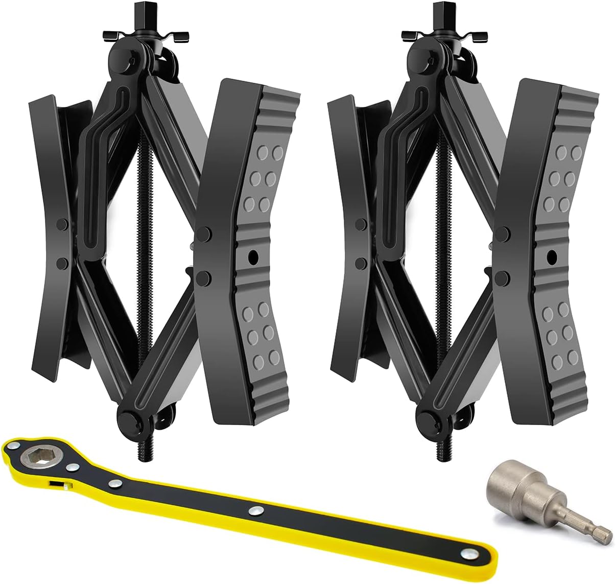 2Pcs Heavy Duty RV Tire Scissor Locking Wheel Chock Stabilizer