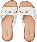 Women's Wide Width Flat Slides Sandals - Comfortable Casual Slip On