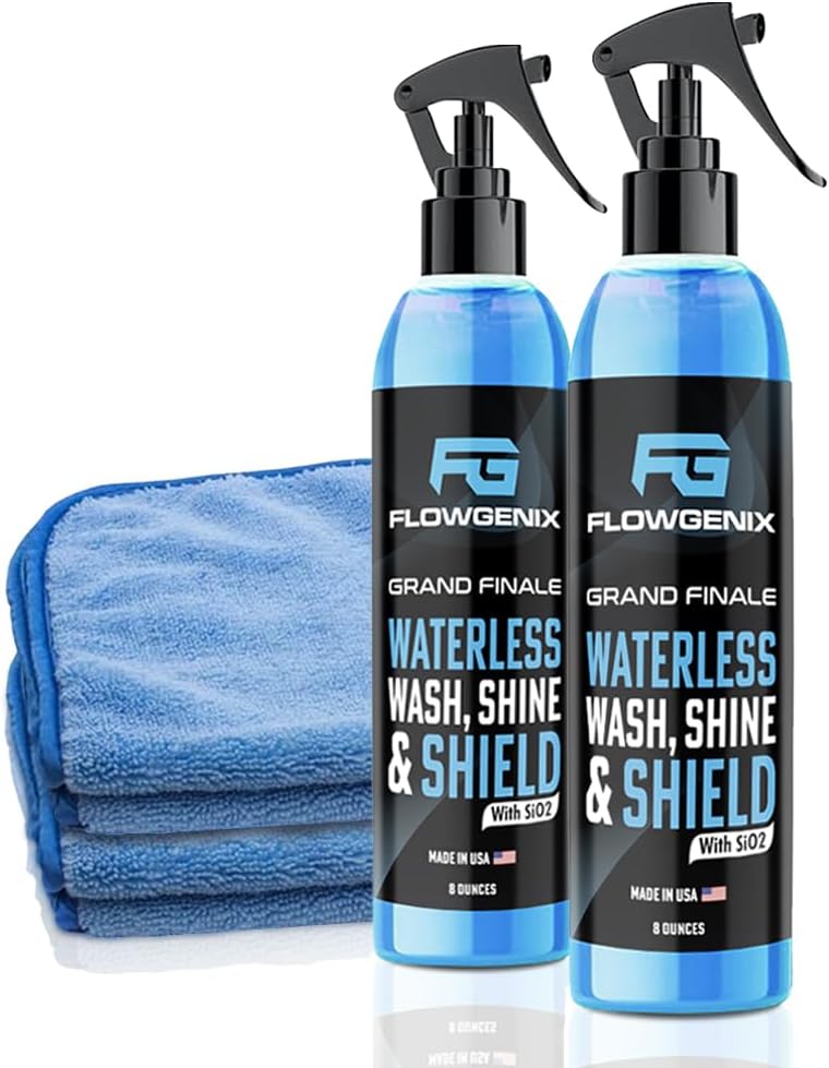 Flowgenix Waterless Car Wash Spray - Ultimate Motorcycle Cleaner