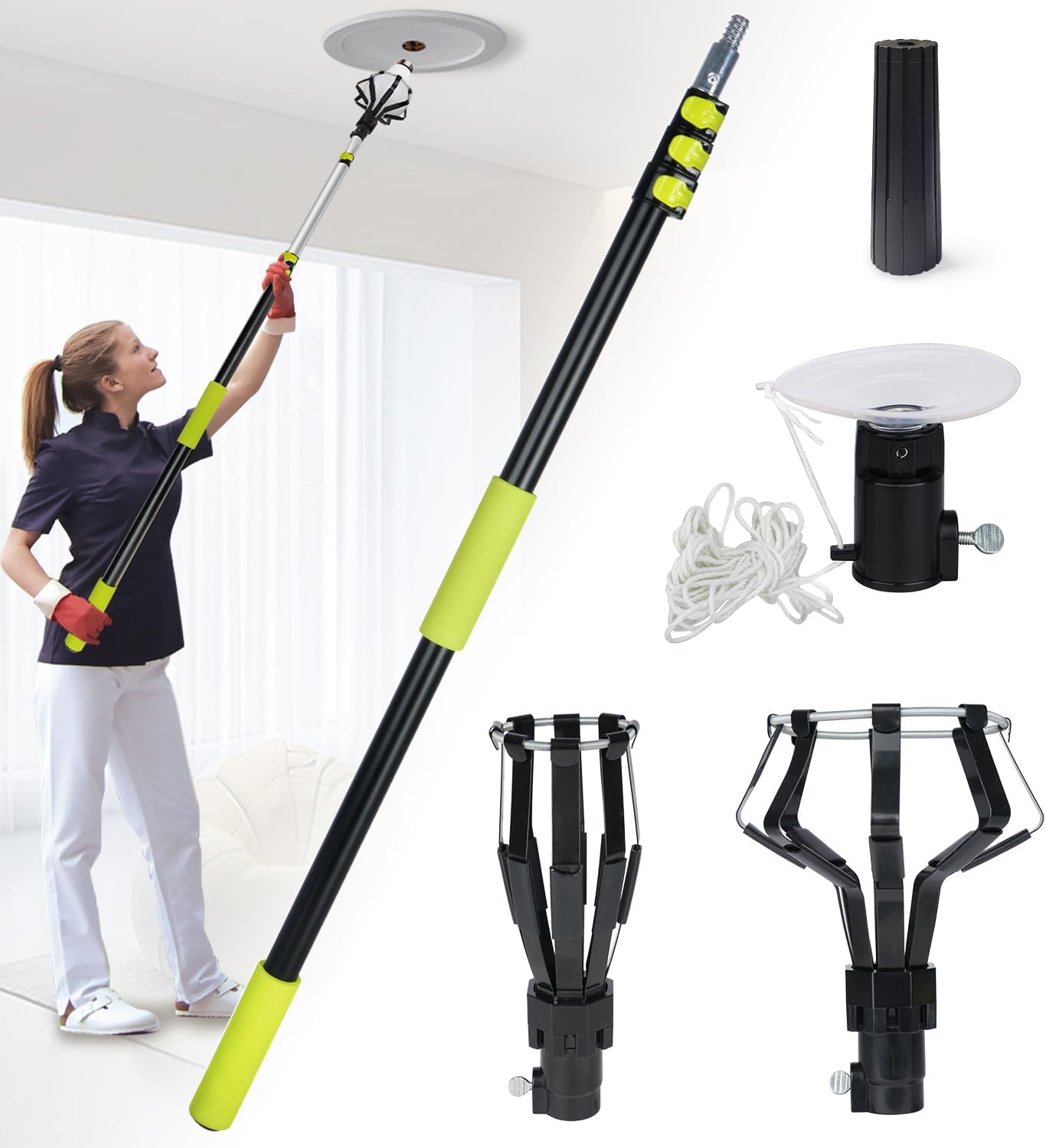 Light Bulb Changer Pole Kit for High Ceilings and Recessed Lights