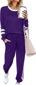 Women's Aloodor Color Block Sweatsuit 2-Piece Set - Cozy Fit