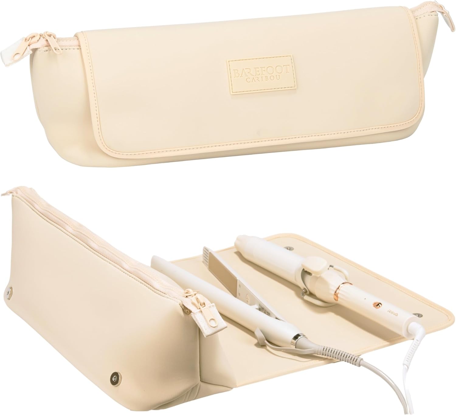 BAREFOOT CARIBOU Hair Tools Travel Bag with Heat Resistant Mat
