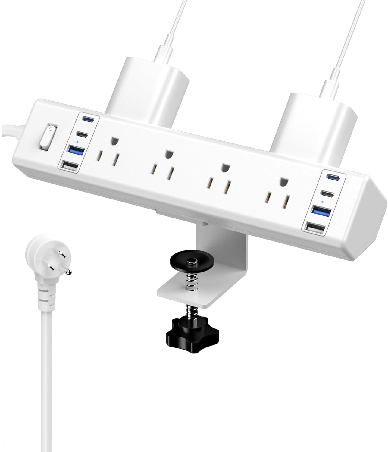40W Fast Charging Station with 8 Outlets and USB Ports for Desk