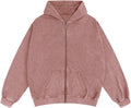 Zip Up Acid Wash Hoodie Vintage Oversized Casual Fall Jacket Bobeutou