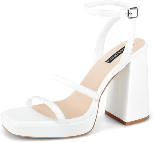 MIRAAZZURRA Platform Strappy Heel Sandals for Women Events