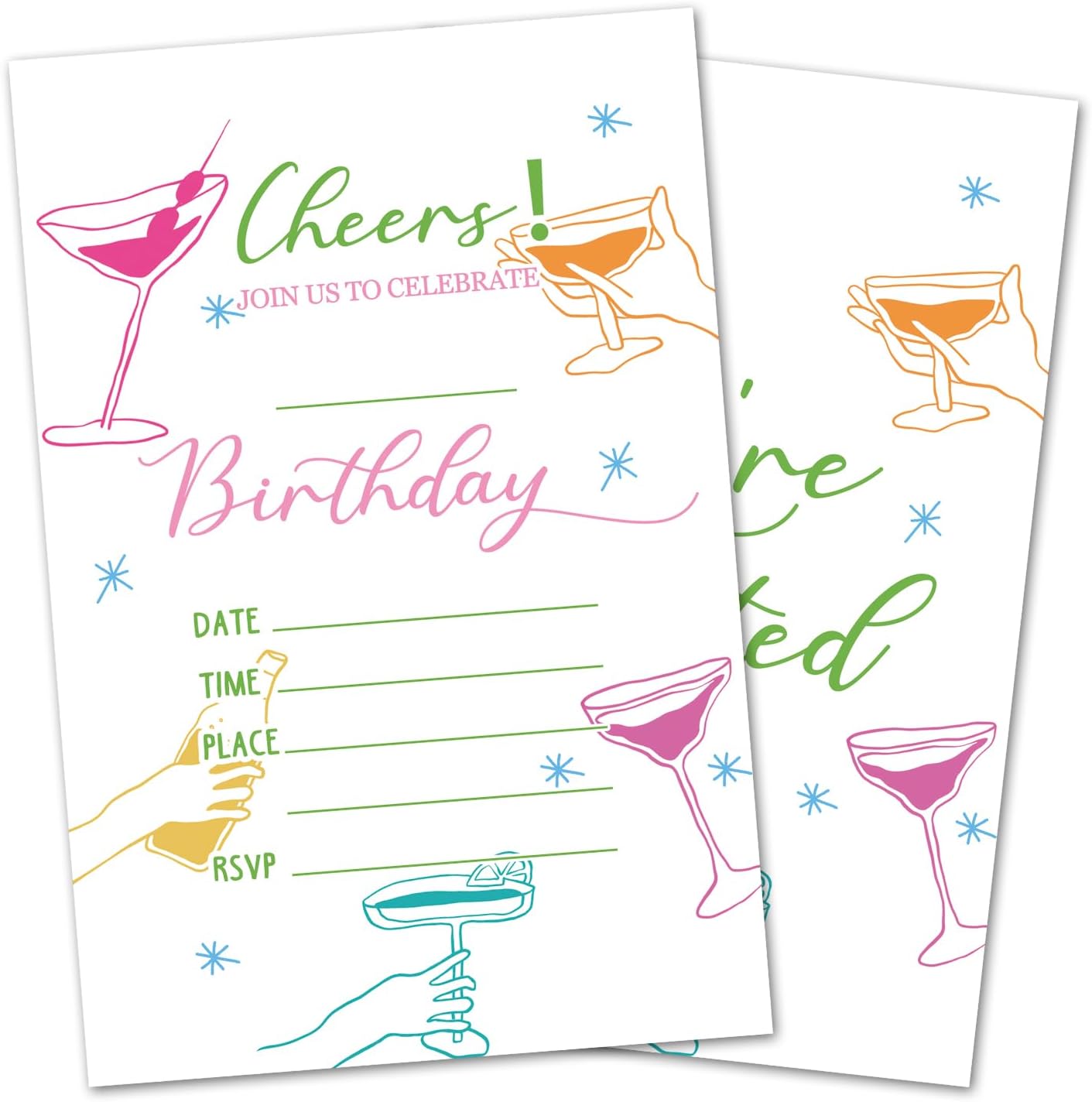 Double-Sided Birthday Invitations Set - Celebrate in Style!
