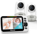 Blemil Upgrade Baby Monitor with 5in Split-Screen - Long Battery Life