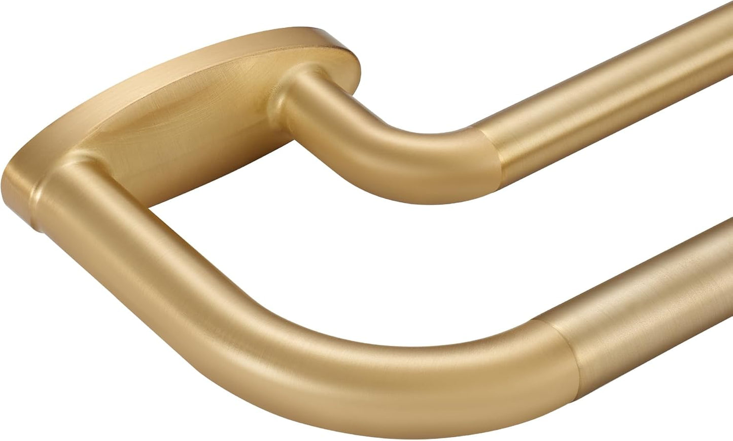 Double Curtain Rods in Warm Gold for Room Darkening Windows